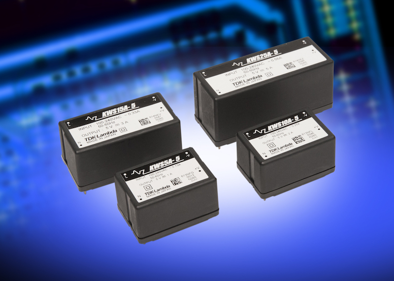 TDK's Class II encapsulated power supplies operate in high ambient temperatures